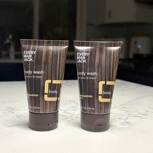 Lot of 2 Every Man Jack Sandalwood Body Wash 2 oz Travel Size